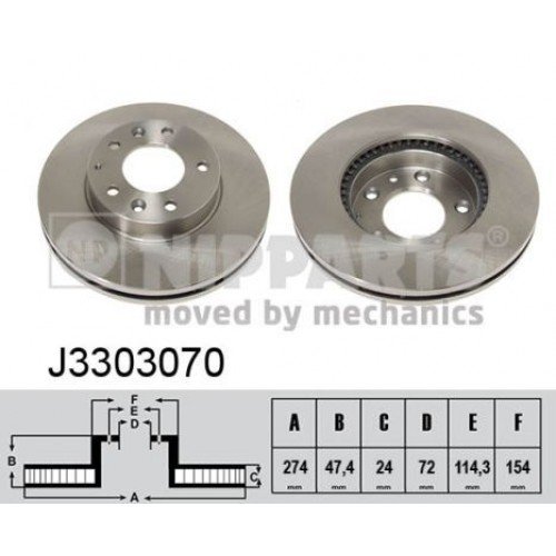Δισκόπλακες MAZDA 323 2001 - 2003 ( BJ ) NIPPARTS J3303070 Δισκόπλακες MAZDA 323 2001 - 2003 ( BJ ) NIPPARTS J3303070
