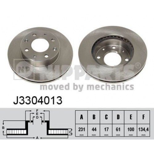 Δισκόπλακες HONDA CIVIC 1990 -1992 ( EC / D / E / F ) NIPPARTS J3304013 Δισκόπλακες HONDA CIVIC 1990 -1992 ( EC / D / E / F ) NIPPARTS J3304013