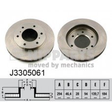 Δισκόπλακες MITSUBISHI L200 2006 - 2009 ( KAOT ) NIPPARTS J3305061
