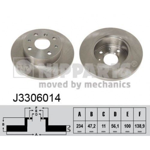 Δισκόπλακες DAIHATSU CHARADE 1991 - 1994 ( III ) NIPPARTS J3306014