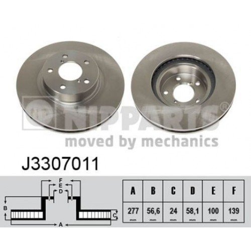 Δισκόπλακες SUBARU FORESTER 2000 - 2002 ( SF ) NIPPARTS J3307011 Δισκόπλακες SUBARU FORESTER 2000 - 2002 ( SF ) NIPPARTS J3307011