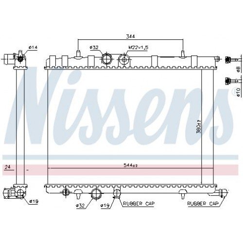 Ψυγείο νερού/εξαρτήματα PEUGEOT 206 2000 - 2008 ( CC ) NISSENS 63502