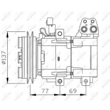 Συμπιεστής A/C (Κομπρέσορας) HYUNDAI H-1 STAREX 1998 - 2001 NRF 32115G