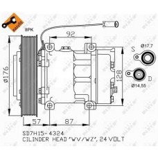 Συμπιεστής A/C (Κομπρέσορας) NISSAN SUNNY 1991 - 1995 ( N14 ) NRF 32700