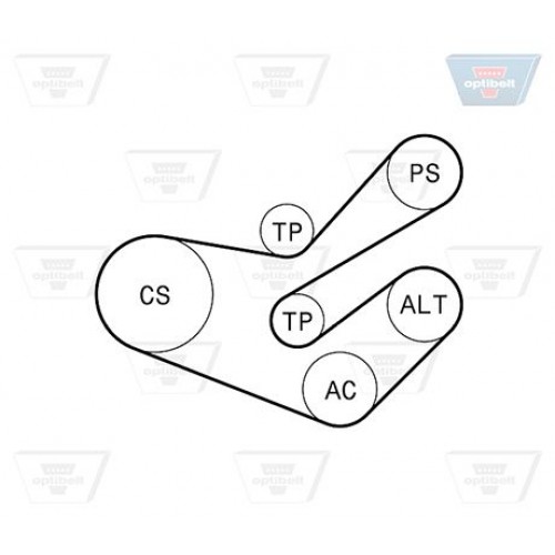 Σετ ιμάντων poly-V PEUGEOT 306 1993 - 1996 ( N3 ) OPTIBELT 6 PK 1750KT2 Σετ ιμάντων poly-V PEUGEOT 306 1993 - 1996 ( N3 ) OPTIBELT 6 PK 1750KT2