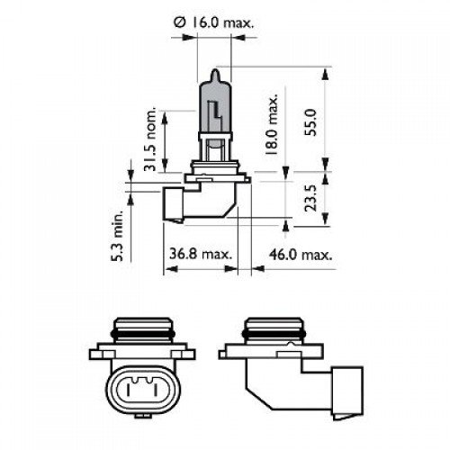 Λυχνία προβολέα PHILIPS 9005WHVB1 Λυχνία προβολέα PHILIPS 9005WHVB1