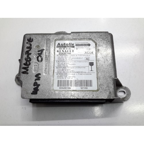 Εγκέφαλος Αερόσακων Κλειδωμένο RENAULT MEGANE 2002 - 2005 604289600 Εγκέφαλος Αερόσακων Κλειδωμένο RENAULT MEGANE 2002 - 2005 604289600