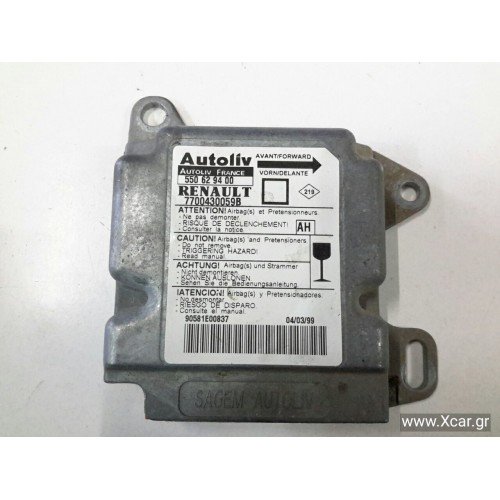 Εγκέφαλος Αερόσακων RENAULT MEGANE 1999 - 2002 7700430059B Εγκέφαλος Αερόσακων RENAULT MEGANE 1999 - 2002 7700430059B