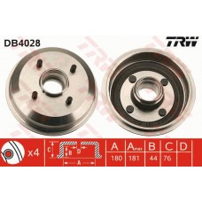 Ταμπούρο FORD ESCORT 1990 - 1992 MK5 TRW DB4028