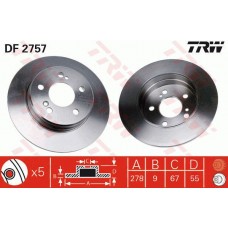 Δισκόπλακες MERCEDES C CLASS 2000 - 2003 ( W203 ) TRW DF2757
