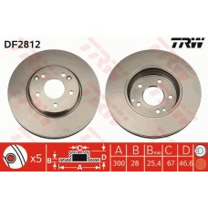 Δισκόπλακες MERCEDES C CLASS 2000 - 2003 ( W203 ) TRW DF2812