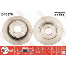 Δισκόπλακες MERCEDES A CLASS 2012 - 2015 ( W176 ) TRW DF6376