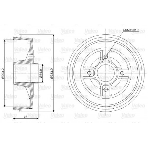 Ταμπούρο RENAULT KANGOO 1998 - 2003 ( KC ) VALEO 237003 Ταμπούρο RENAULT KANGOO 1998 - 2003 ( KC ) VALEO 237003