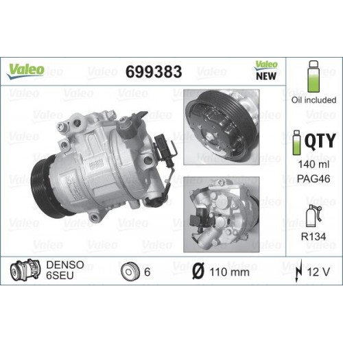Συμπιεστής A/C (Κομπρέσορας) VW GOLF 1998 - 2004 ( Mk4 ) VALEO 699383 Συμπιεστής A/C (Κομπρέσορας) VW GOLF 1998 - 2004 ( Mk4 ) VALEO 699383