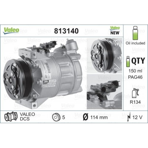 Συμπιεστής A/C (Κομπρέσορας) VOLVO S80 2010 - 2014 VALEO 813140 Συμπιεστής A/C (Κομπρέσορας) VOLVO S80 2010 - 2014 VALEO 813140