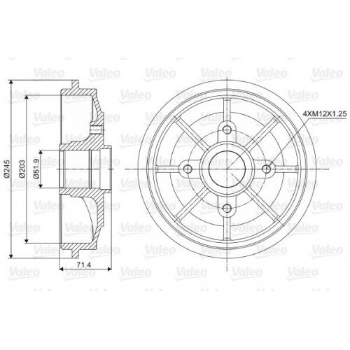 Ταμπούρο PEUGEOT 1007 2005 - 2009 VALEO 237016 Ταμπούρο PEUGEOT 1007 2005 - 2009 VALEO 237016