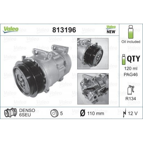 Συμπιεστής A/C (Κομπρέσορας) MERCEDES A CLASS 2004 - 2008 ( W169 ) VALEO 813196
