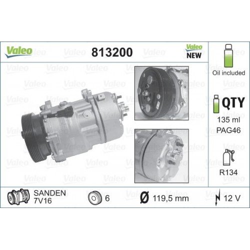 Συμπιεστής A/C (Κομπρέσορας) SUBARU LEGACY 1999 - 2003 ( BE ) ( BH ) VALEO 813200