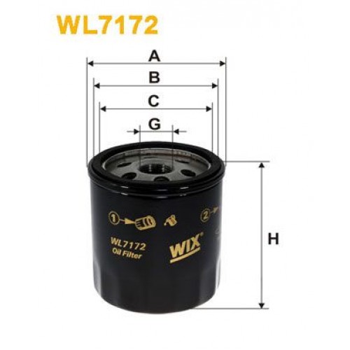 Φίλτρο λαδιού TOYOTA COROLLA 2002 - 2004 ( E120 ) WIX FILTERS WL7172 Φίλτρο λαδιού TOYOTA COROLLA 2002 - 2004 ( E120 ) WIX FILTERS WL7172