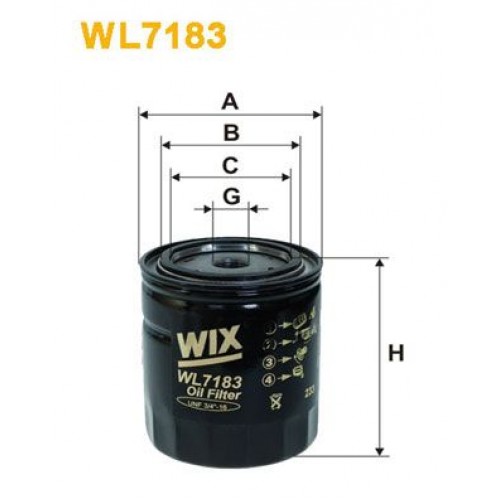 Φίλτρο λαδιού OPEL OMEGA 1988 - 1991 ( A ) WIX FILTERS WL7183 Φίλτρο λαδιού OPEL OMEGA 1988 - 1991 ( A ) WIX FILTERS WL7183