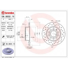 Δισκόπλακες VW GOLF 2004 - 2008 ( Mk5 ) BREMBO 08.9502.1X