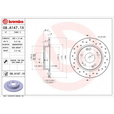 Δισκόπλακες HONDA CIVIC 2006 - 2009 ( FD / K / N ) BREMBO 08.A147.1X