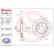Δισκόπλακες PEUGEOT 206 2000 - 2008 ( CC ) BREMBO 09.8695.1X
