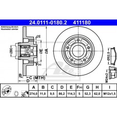 Δισκόπλακες RENAULT SCENIC 2008 - 2012 ( JZ ) ATE 24