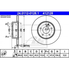 Δισκόπλακες MERCEDES C CLASS 1993 - 1995 ( W202 ) ATE 24.0112-0128.1