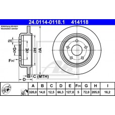 Δισκόπλακες JEEP COMMANDER 2006 - 2010 ( XK ) ATE 24.0114-0118.1