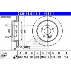 Δισκόπλακες MERCEDES M-CLASS 1998 - 2002 ( W163 ) ATE 24.0115-0111.1