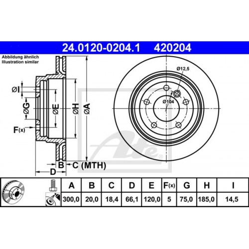 Δισκόπλακες BMW 3 Series 2005 - 2011 ( E90/1/2/3 ) ATE 24.0120-0204.1