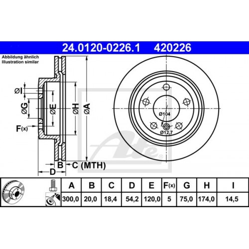 Δισκόπλακες BMW Z4 2009 - 2012 ( E89 ) ATE 24.0120-0226.1