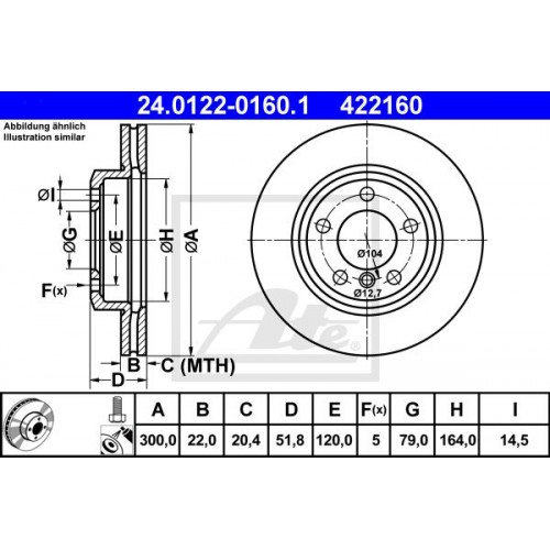 Δισκόπλακες BMW Z3 1996 - 2003 ( E36/8 ) ATE 24.0122-0160.1