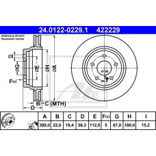 Δισκόπλακες MERCEDES S CLASS 2005 - 2009 ( W221 ) ATE 24.0122-0229.1