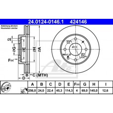 Δισκόπλακες ATE 24.0124-0146.1