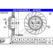 Δισκόπλακες BMW 5 Series 2003 - 2007 ( E60/1 ) ATE 24.0124-0235.2