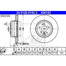 Δισκόπλακες BMW 1 Series 2007 - 2012 ATE 24.0126-0152.2