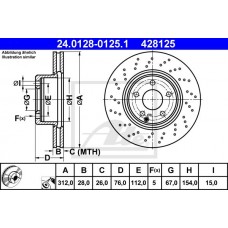 Δισκόπλακες MERCEDES S CLASS 1998 - 2002 ( W220 ) ATE 24.0128-0125.1