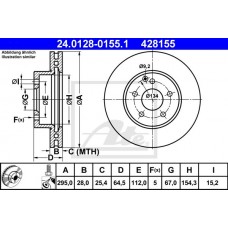 Δισκόπλακες MERCEDES C CLASS 2007 - 2011 ( W204 ) ATE 24.0128-0155.1