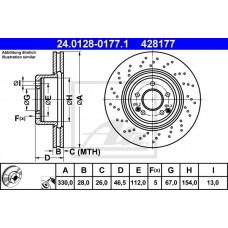 Δισκόπλακες MERCEDES C CLASS 2000 - 2003 ( W203 ) ATE 24.0128-0177.1