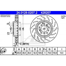 Δισκόπλακες BMW 3 Series 2003 - 2005 ( E46 F/L ) ATE 24.0128-0207.2