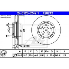Δισκόπλακες NISSAN QASHQAI 2007 - 2010 ( J10 )( JJ10 ) ATE 24.0128-0242.1