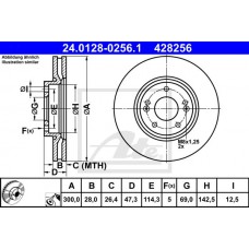 Δισκόπλακες HYUNDAI SONATA 2006 - 2011 ( NF ) ATE 24.0128-0256.1