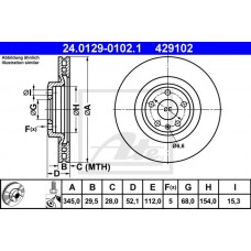 Δισκόπλακες AUDI A4 2008 - 2011 ( 8K ) ATE 24.0129-0102.1