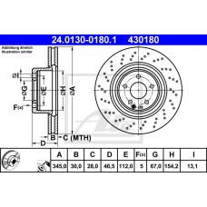 Δισκόπλακες MERCEDES C CLASS 2000 - 2003 ( W203 ) ATE 24.0130-0180.1