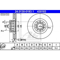 Δισκόπλακες VW PHAETON 2002 - 2010 ATE 24.0130-0183.1