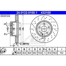 Δισκόπλακες MERCEDES C CLASS 2007 - 2011 ( W204 ) ATE 24.0132-0100.1