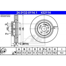 Δισκόπλακες MERCEDES M-CLASS 1998 - 2002 ( W163 ) ATE 24.0132-0114.1