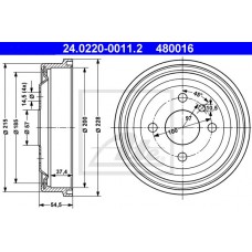 Ταμπούρο OPEL KADETT 1984 - 1994 ( E ) ATE 24.0220-0011.2